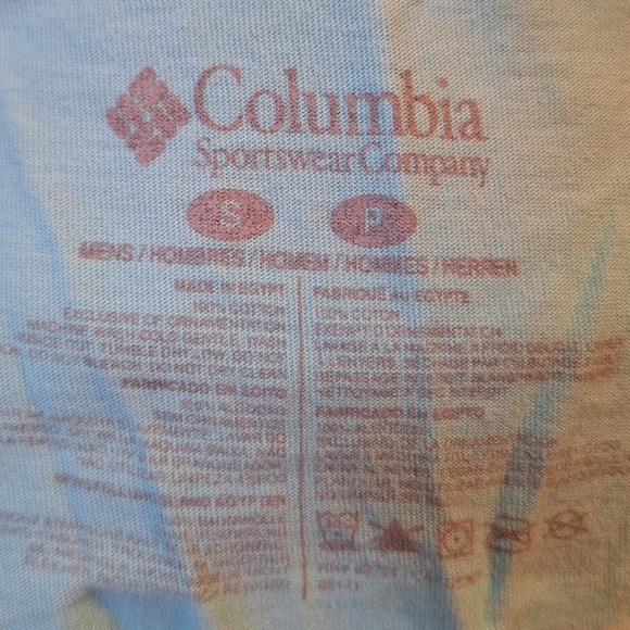 COLUMBIA mint green t-shirt with flag. Size: S - Picture 6 of 6